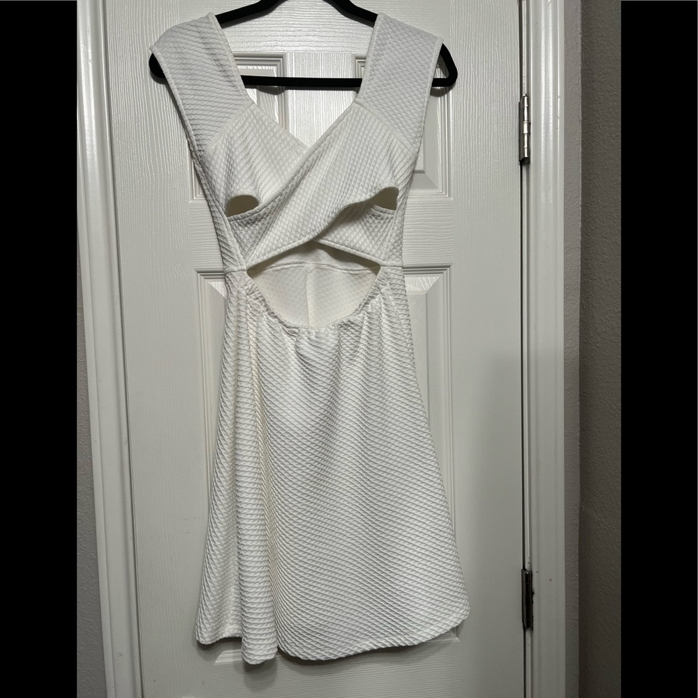 Too Good to Be True Criss Cross Cut Back Ribbed Mini Dress - Picture 8 of 12